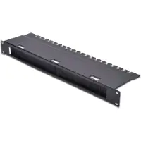 Digitus Kabeldurchführungspanel mit Bürstenleiste für 483 mm (19")-Schränke, 1HE, Schwarz