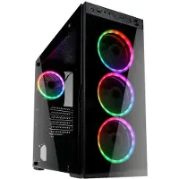 Kolink Horizon Cubierta para PC, Midi Tower, PC, Schwarz, ATX, micro ATX, Mini-ITX, Kunststoff, Stahl, Gehärtetes Glas, 16 cm
