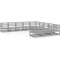 vidaXL 11-tlg. Garten-Lounge-Set Massivholz Kiefer