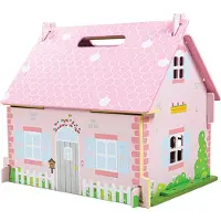 Bigjigs Holz Puppenhaus Blossom Cottage mit Zubehör