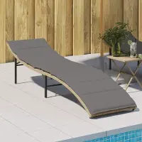 Prolenta Maison Exclusive - Sonnenliege mit Kissen Beige 55x199x50 cm Poly Rattan