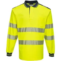 Portwest T184 PW3 Hi-Vis Polo-Shirt, langarm Yellow/Navy Gr. XXXL