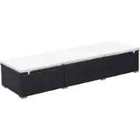 Syfax Sonnenliege mit Auflage Poly Rattan Schwarz