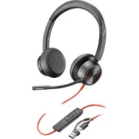 Poly Blackwire 8225 USB-C Stereo-Headset, für Microsoft Teams zertifiziert, + USB-C/A-Adapter