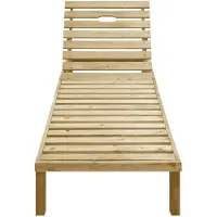 vidaXL Möbel Sonnenliege HOMMIE - Gartenliege - Gartenmöbel - mit Grüner Auflage Imprägniertes Kiefernholz - 200x70x(31,5-77) cm Top3192985