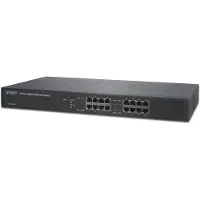 Planet Gigabit Switch N-Way 16-port 10/100/1000 Mbps, 16x RJ45 Rack Version, Unmanaged, Gigabit Ethernet (10/100/1000), Vollduplex, Rack-Einbau, 1U