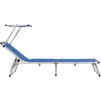 vidaXL "2026 Aktion"Sonnenliege HOMMIE - Gartenliege - Gartenmöbel - Klappbar mit Sonnenschutz Alu und Textilene Blau - 186x58x25,5 cm DEMöbel 9277672