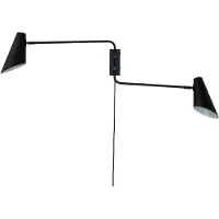 Dyberg Larsen Wandleuchten Wandlampe LED Wandbeleuchtung Leselampe Deko Nachttischlampe Wohnzimmer Metall Schlafzimmer Cale zweifach Schwarz