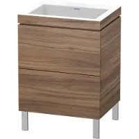 Duravit Waschtischunterschrank c-bonded L-Cube 60x48cm, o HL, Nussb Nat, 2 Ausz., steh.