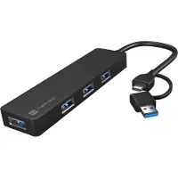 Natec Hub Usb-C 3.0 Mayfly 4-Port + Usb-A Adapter