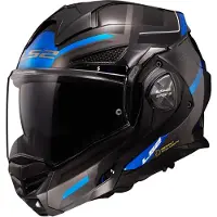 LS2 FF901 Advant X Spectrum Schwarz Titanium Blau Klapphelm Größe S