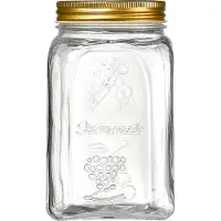 Ritzenhoff & Breker Vorratsglas "Homemade", 1,0 Liter aus Glas, mit Deckel eckige Form, - 6 Stück (807561)