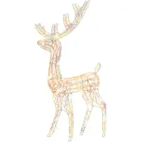 vidaXL LED-Rentier Acryl Weihnachtsdekoration 140 LEDs 128 cm Bunt