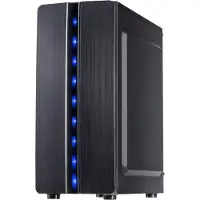 Inter-Tech 88881309, Mini Tower, PC, Schwarz, ATX, ITX, micro ATX, Heimbüro, Blau