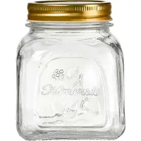 Ritzenhoff & Breker Vorratsglas "Homemade", 0,55 Liter aus Glas, mit Deckel, eckige Form, - 6 Stück (807554)