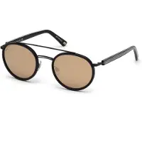 Big Buy Cooking - Sonnenbrille, WE0225- Form rund, Farbe glänzendes Schwarz, Gläsern farbe braun verspiegelt