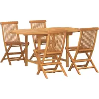 Syfax Garten Essgruppe 5 stk. Braun Massivholz Teak