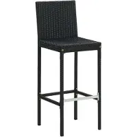 vidaXL "im Sonderangebot" Garten-Barhocker mit Kissen 2 Stk. moderner Stil - Gartensessel - Bistrostühle/Terassenmöbel - Schwarz Poly Rattan - Gartenstühle design 2026 575537