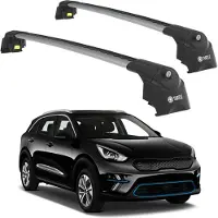 TURTLE DACHTRÄGER AIR-2 , Silber KIA NIRO DE 2017 2018 2019 2020 2021 2022 SUV