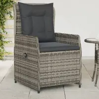 vidaXL "im Angebot" Gartensessel 2 Stk. - bis 150 kg - Verstellbar Grau Poly Rattan - Stapelsessel CC16969