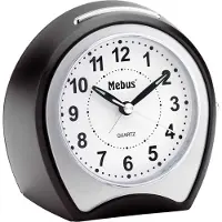 Mebus 27220, Quarzwecker, Schwarz, Grau, 12 h, Analog, Akku, AA