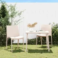 vidaXL [Home] Gartenstühle 2 Stk. Creme 50x46x80 cm Polypropylen , Neue Mode 2024 im häuslichen Leben