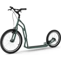 Yedoo S2016 Roller Scooter Tretroller - für Erwachsene und Teenager, bis 150 kg, mit Luftreifen 20/16 und verstellbarem Lenker Grün
