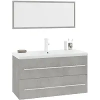 vidaXL 3-tlg. Badmöbel-Set Betongrau