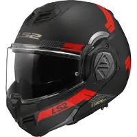 LS2 FF906 Advant Bend Klapphelm, schwarz matt/rot, XS (53/54)