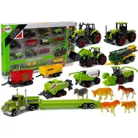 Import LEANToys Landwirtschaft Fahrzeug Set Traktor Anhänger Tiere Bauernhof Spielzeug, Größe:UNIVERSAL