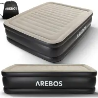 Arebos Luftbett Grau / Anthrazit | Selbstaufblasend, integrierte Pumpe, 203x152,5x51 cm