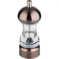 Aps 40551 Pfeffermühle COPPER, Acryl/Kunststoff (ABS), Mahlwerk Kohlenstoffstahl, Ø 6 cm, Höhe 15 cm, transparent/Kupfer