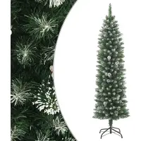 vidaXL Eleganten-Stil Künstlicher Weihnachtsbaum mit Ständer Schlank 150 cm PVC - Künstliche Weihnachtsbäume Hommie9440146 1parcel