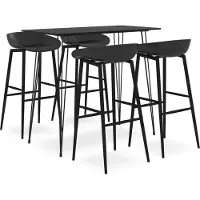 vidaXL 5-tlg. Bar-Set Schwarz , Esszimmer Design 2024