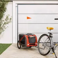 Prolenta Maison Exclusive - Fahrradanhänger Hunde Orange und Schwarz Oxford-Gewebe & Eisen