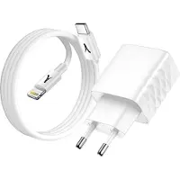 Akashi , 20W USB / USB-C Netzteil inklusive Lightning-Kabel, Weiß