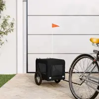 vidaXL "2026 Promotion" Fahrradanhänger Hunde Schwarz Oxford-Gewebe & Eisen - Hundebetten CC32695