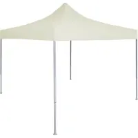 Syfax Profi-Partyzelt Faltbar 2×2 m Stahl Creme