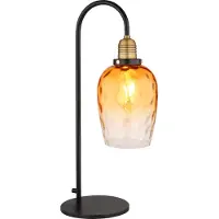 Globo Tischlampe Salvy Braunglas-Wabe