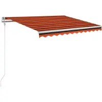 vidaXL Automatische Markise mit LED Windsensor 350x250 cm Orange/Braun