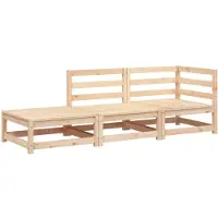 vidaXL Gartensofa mit Fußhocker 2-Sitzer Massivholz Kiefer