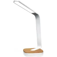 Brandson LED Schreibtischlampe mit 3 Lichtfarben, 5 Helligkeitsstufen, Holzoptik, 3 Lichttemperaturen, dimmbar, Timer, Weiß/Braun