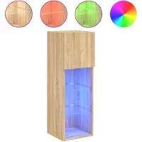 vidaXL TV-Schrank mit LED-Leuchten Sonoma-Eiche 30,5x30x90 cm