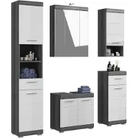 Ebuy24 .home Badkombination Scout Rauchsilber Nachbildung 164x191x34 cm