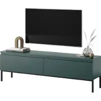 Selsey BEMMI - TV-Lowboard, Dunkelgrün mit Metallbeinen, 150 cm