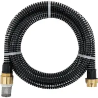 Syfax Saugschlauch mit Messing-Anschlüssen Schwarz 1,1" 10 m PVC