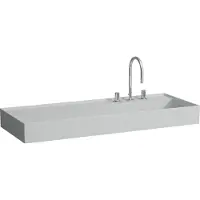 Laufen Kartell Waschtisch, unterbaufähig, Ablage links, 3 Hahnlöcher, ohne Überlauf, 1200x460mm, H8133337591581, Farbe: Grau matt