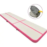 The Living Store Aufblasbare Gymnastikmatte mit Pumpe 600x100x20 cm PVC Rosa