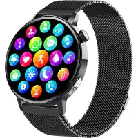 INF Smartwatch mit EKG-Herzfrequenz, Blutsauerstoff, Schlafüberwachung Armband aus Edelstahl