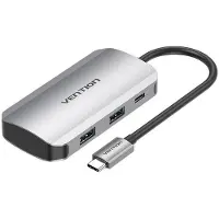 Vention TNBHB, USB Typ-C, USB 3.2 Gen 1 (3.1 Gen 1) Type-A, 5000 Mbit/s, Grau, Aluminium, 100 W